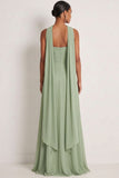 Dusty Sage Mermaid Satin Strapless Maxi Bridesmaid Dress