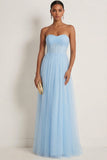 Sea Glass A Line Corset Chiffon A Line Maxi Bridesmaid Dress