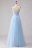 Sea Glass A Line Corset Chiffon A Line Maxi Bridesmaid Dress