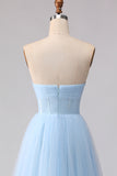 Sea Glass A Line Corset Chiffon A Line Maxi Bridesmaid Dress