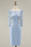 Dusty Rose Midi Bodycon Floral Mother of the Bride Dress with Sleeves