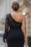 Plus Size Black Mermaid Ruched Backless Long Mother of the Bride Dress