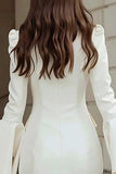 Ivory Shawl Lapel Satin Short Blazer Wedding Dress