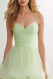Light Green Tiered Maxi Prom Dress with Ruffles