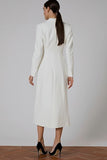 Ivory Peak Lapel Double Breasted Midi Blazer Dress