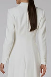 Ivory Peak Lapel Double Breasted Midi Blazer Dress