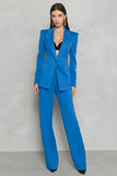 2 Piece Blue Peak Lapel One Button Business Suits
