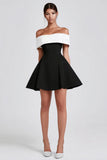 Black and White Short A-Line Cocktail Dress