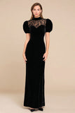 Black Mermaid Velvet Long Holiday Party Dress