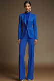 Royal Blue Peak Lapel One Button Trouser Suit
