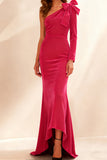 Burgundy Mermaid Velvet Maxi Holiday Party Dress with Bow