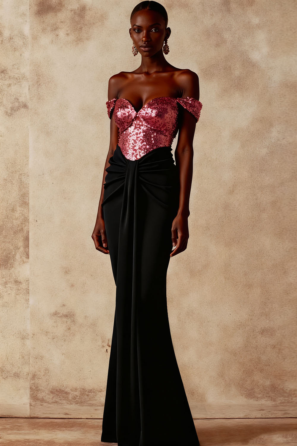 Sparkly Golden Mermaid Long Formal Dress with Sequins