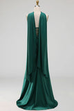 Black Ruched Satin Mermaid Strapless Long Formal Dress