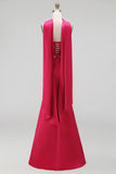 Black Ruched Satin Mermaid Strapless Long Formal Dress