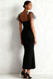 Elegant Black Mermaid Long Formal Dress with Beading