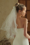 Ivory Short Tulle Bridal Veil