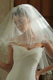 Ivory Tulle Bow Short Wedding Veil