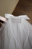 Ivory Tulle Bow Short Wedding Veil
