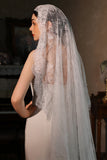 Ivory Lace 1 Tier Long Wedding Veil