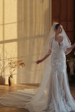 Ivory Long Tulle Bridal Veil