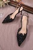 Ivory Lace Pump Pointed Toe Appliqued Wedding Heels
