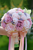 Blush Pink Hand Holding Artificial Bridal Bouquet