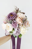 Artificial Flower Purple Bridal Bouquet
