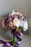 Artificial Flower Purple Bridal Bouquet