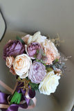 Artificial Flower Purple Bridal Bouquet