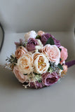 Artificial Flower Purple Bridal Bouquet