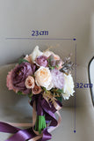 Artificial Flower Purple Bridal Bouquet