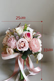 Candy Pink Hand Holding Artificial Flower Bridal Bouquet