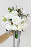 White Hand Holding Artificial Bridal Bouquet
