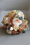 Champagne Flower Hand Holding Bridal Bouquet