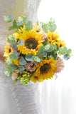 Yellow Hand Holding Bow Bridal Bouquet