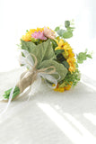Yellow Hand Holding Bow Bridal Bouquet