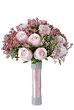 Candy Pink Flower Hand Holding Bridal Bouquet