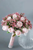 Candy Pink Flower Hand Holding Bridal Bouquet