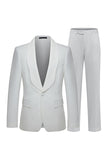 White Shawl Lapel 2 Piece Men's Wedding Suits