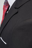 Double Breasted Black Slim Fit 2 Piece Men's Suits
