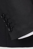 Double Breasted Black Slim Fit 2 Piece Men's Suits