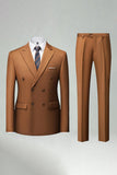 Double Breasted Black Slim Fit 2 Piece Men's Suits