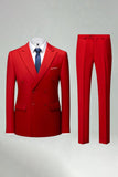 Double Breasted Black Slim Fit 2 Piece Men's Suits