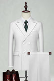 Double Breasted Black Slim Fit 2 Piece Men's Suits