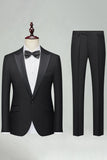 Peak Lapel Slim Fit Navy 2 Piece Men's Suits