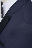 Peak Lapel Slim Fit Navy 2 Piece Men's Suits
