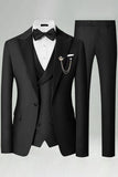 Peak Lapel Royal Blue Slim Fit 3 Piece Men's Prom Suits