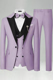 Peak Lapel Royal Blue Slim Fit 3 Piece Men's Prom Suits