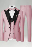 Peak Lapel Royal Blue Slim Fit 3 Piece Men's Prom Suits