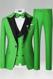 Peak Lapel Royal Blue Slim Fit 3 Piece Men's Prom Suits